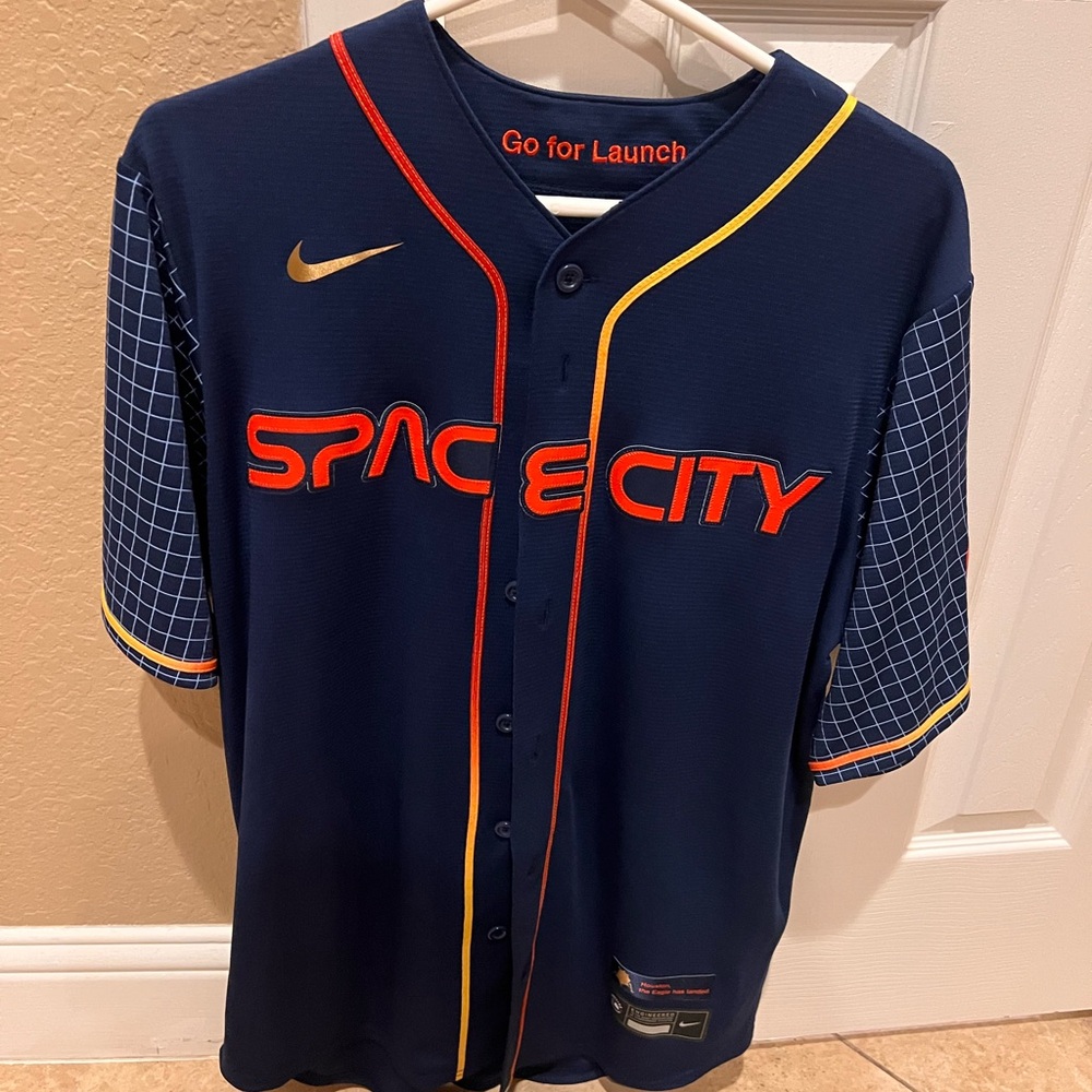 Nike Space City Navy Baseball Jersey. Astros